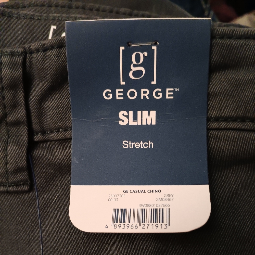 NWT George Men's Slim Chino Pants 34x32 - Picture 1 of 4